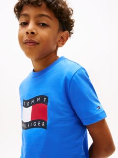 Wavy Flag Jersey Crew Neck T-Shirt — Blue 2
