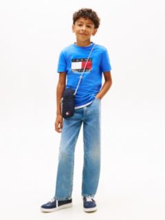 Wavy Flag Jersey Crew Neck T-Shirt — Blue 3
