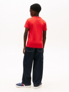 Wavy Flag Jersey Crew Neck T-Shirt — Red 4
