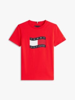 Wavy Flag Jersey Crew Neck T-Shirt — Red 5
