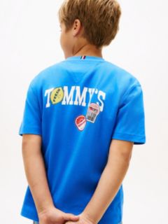 Sticker Print Back Graphic Jersey T-Shirt — Blue 2
