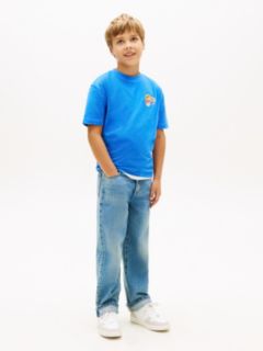 Sticker Print Back Graphic Jersey T-Shirt — Blue 3