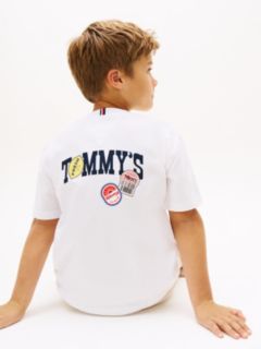 Sticker Print Back Graphic Jersey T-Shirt — White 2