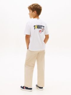 Sticker Print Back Graphic Jersey T-Shirt — White 4