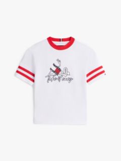 Wavy Flag Graphic Jersey T-Shirt — White 5