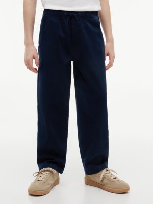 blue essential loose fit twill-hose für jungen - tommy hilfiger