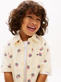 Print Ithaca Stripe Short Sleeve Oxford Shirt — Yellow 2