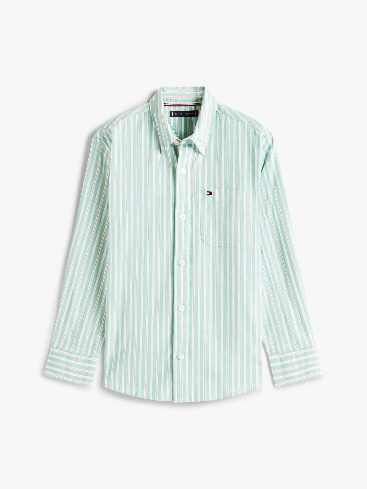 Essential Multicolour Ithaca Stripe Oxford Shirt — Green