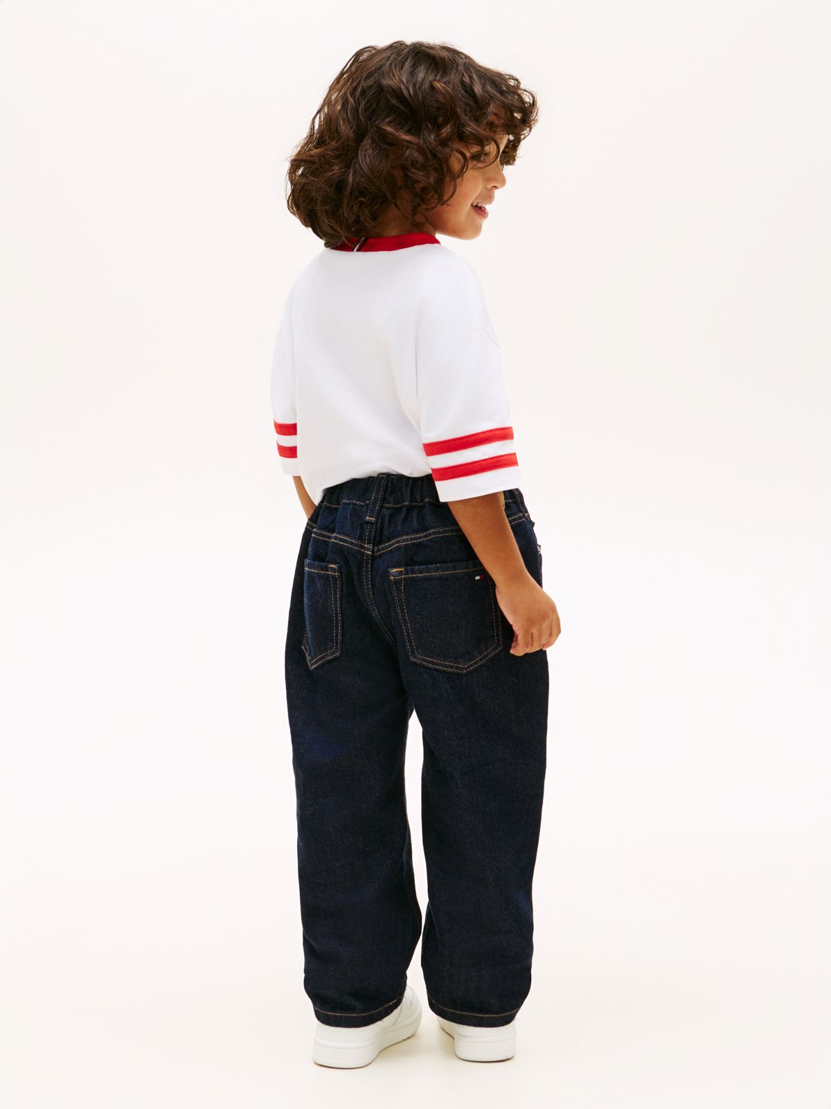 Elasticated Straight Leg Jeans — Blue