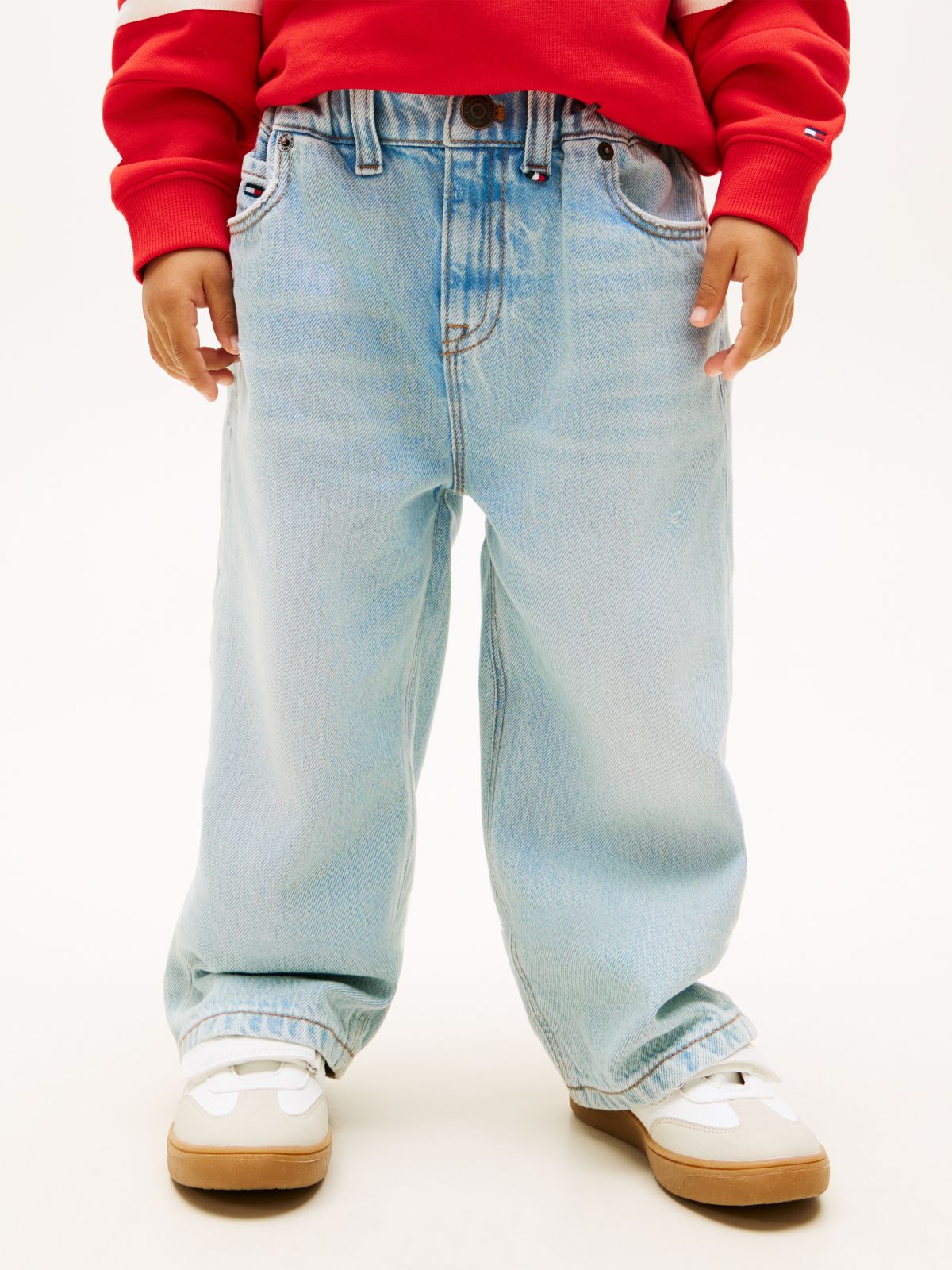 Faded Wide Leg Jeans — Blue