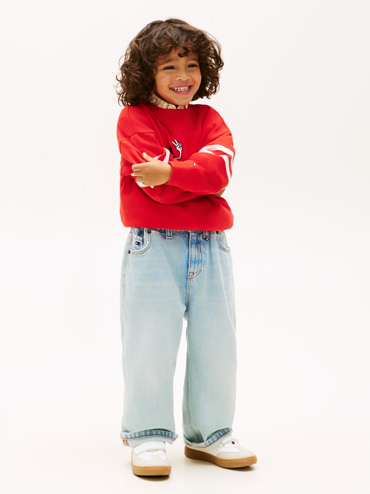 Faded Wide Leg Jeans — Blue