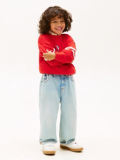 Faded Wide Leg Jeans — Blue 1