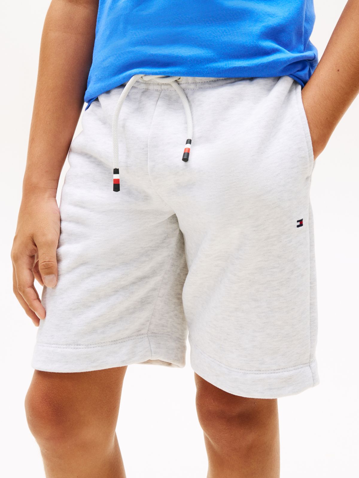 Brushed Fleece T-Shirt And Sweat Shorts Set — Blue