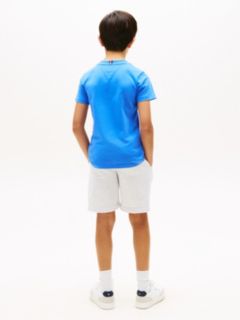 Brushed Fleece T-Shirt And Sweat Shorts Set — Blue 4
