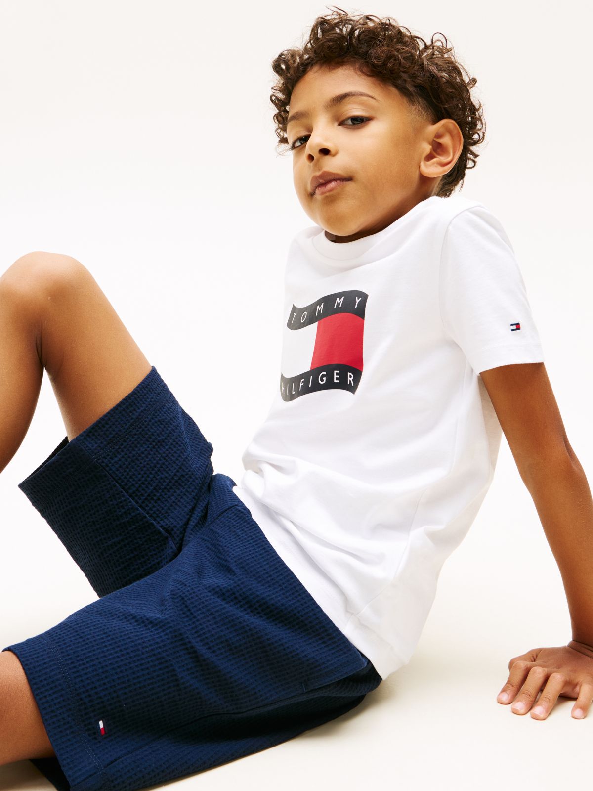 Jersey Seersucker Sweat Shorts — Blue