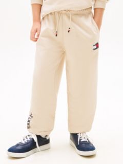 Wavy Flag Logo Terry Joggers — Beige 2