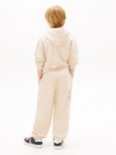 Wavy Flag Logo Terry Joggers — Beige 5