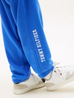 Wavy Flag Logo Terry Joggers — Blue 3