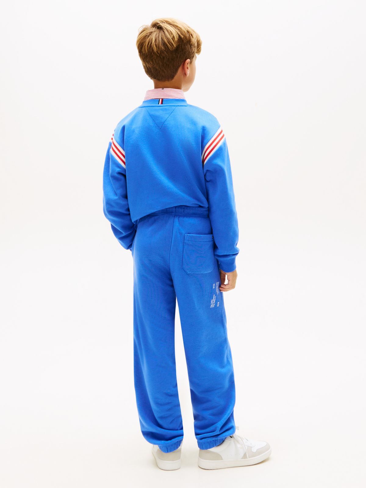 Wavy Flag Logo Terry Joggers — Blue