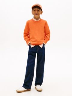 Essential Crew Neck Jumper — Orange 3