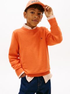 Essential Crew Neck Jumper — Orange 1