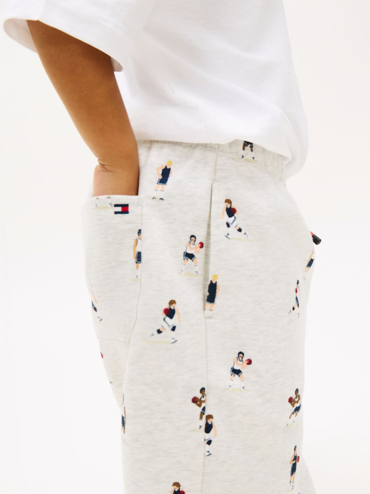 Print Terry Cuffed Joggers — Grey