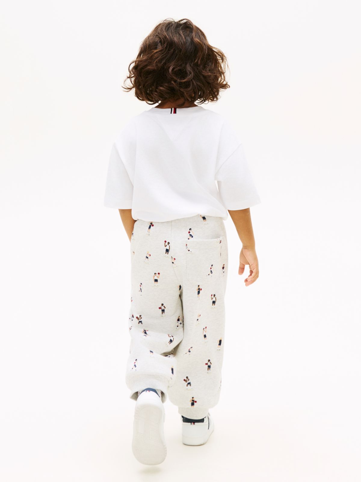 Print Terry Cuffed Joggers — Grey