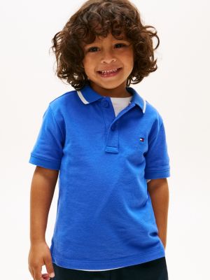blue regular fit back wavy flag polo shirt for boys tommy hilfiger