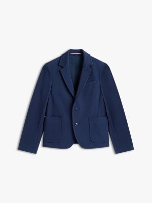 blau festive regular fit sakko mit piqué-struktur für jungen - tommy hilfiger