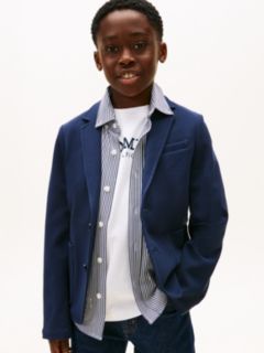 Festive Pique Texture Regular Fit Blazer — Blue 1