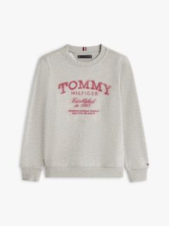 Faded Logo Print Crew Neck Sweatshirt — Grey 5