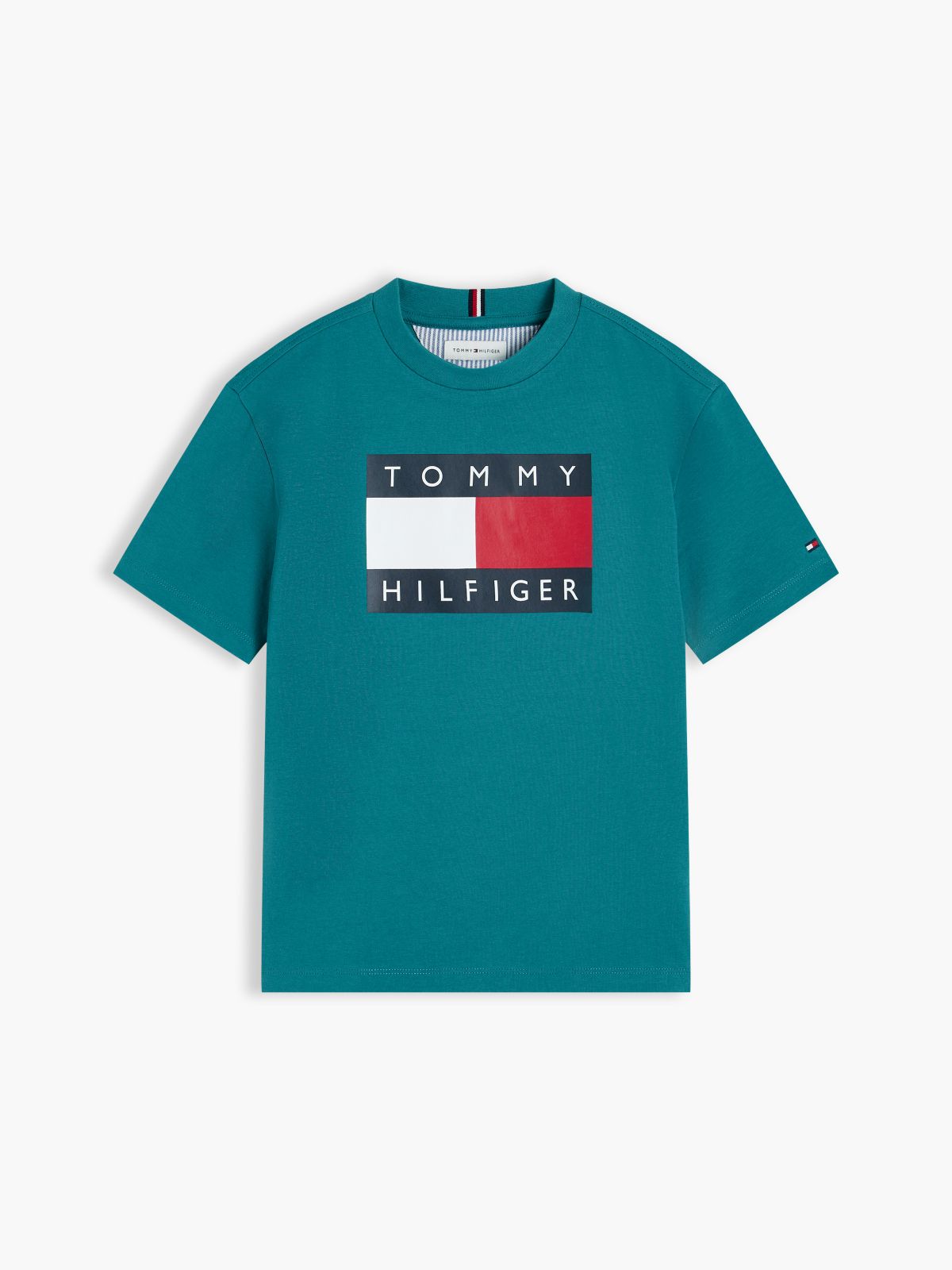 Flag Logo Jersey Crew Neck T-Shirt — Green