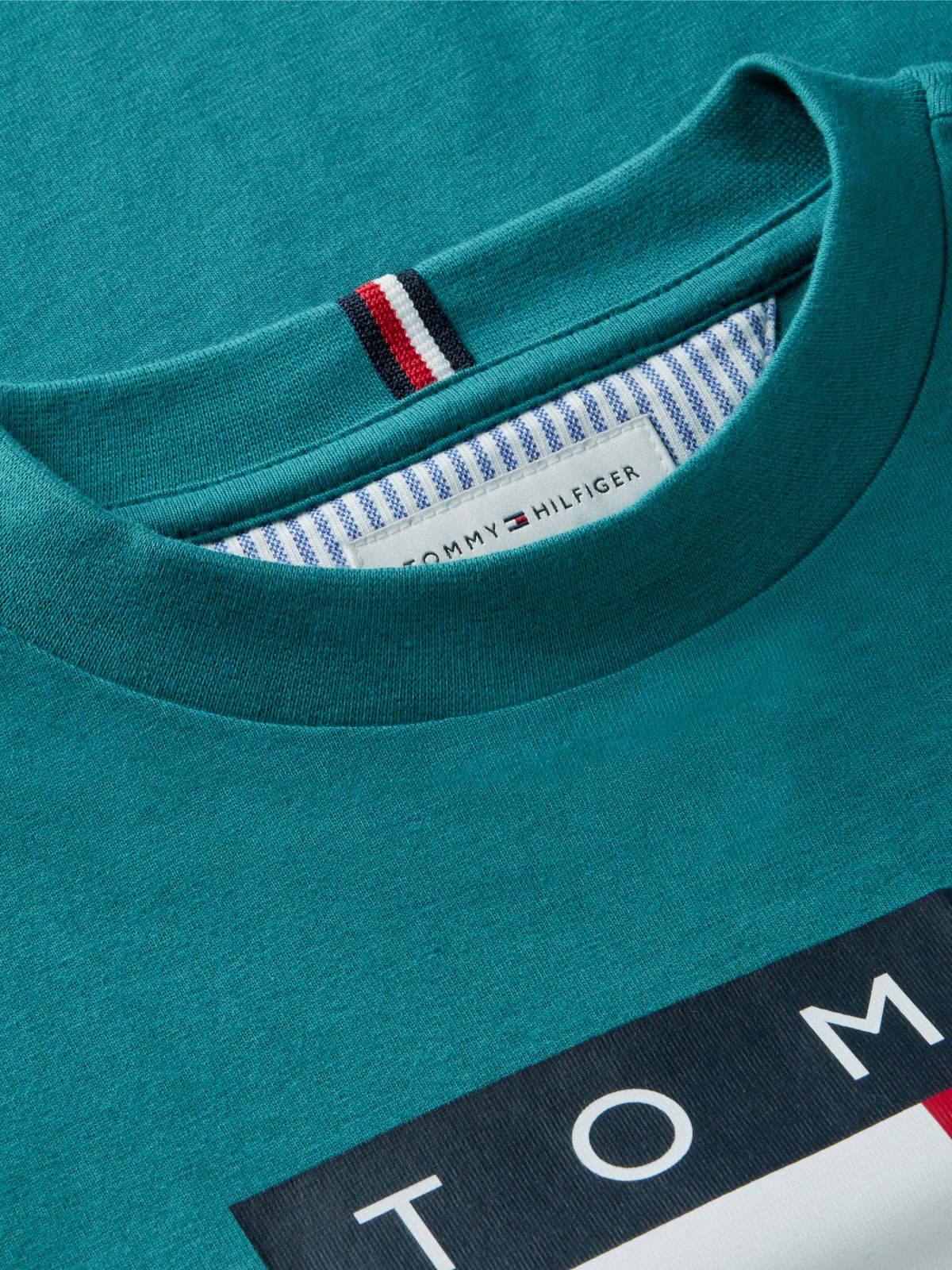 Flag Logo Jersey Crew Neck T-Shirt — Green