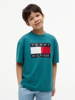 Flag Logo Jersey Crew Neck T-Shirt — Green 1