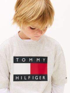 Flag Logo Jersey Crew Neck T-Shirt — Grey 2