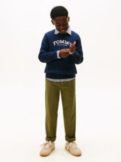 Logo Cable Knit Jumper — Blue 3