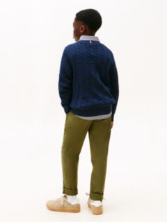 Logo Cable Knit Jumper — Blue 4