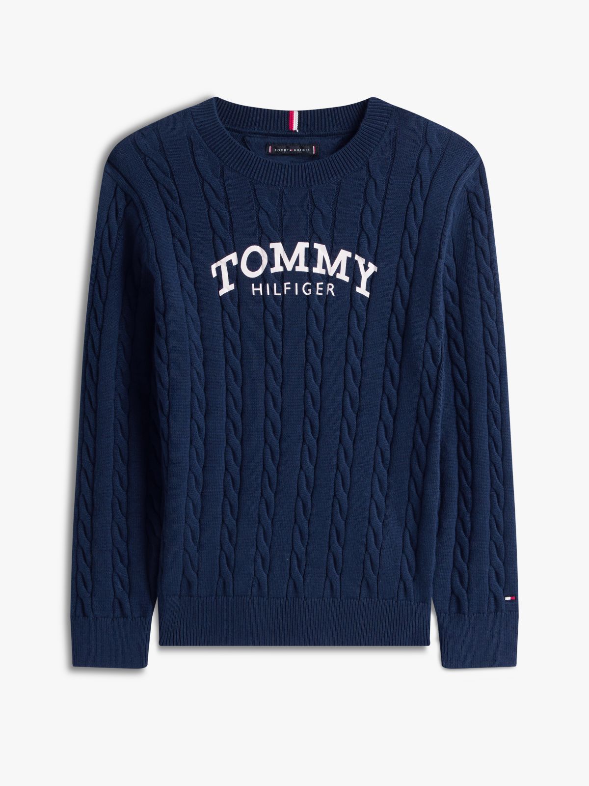 Logo Cable Knit Jumper — Blue