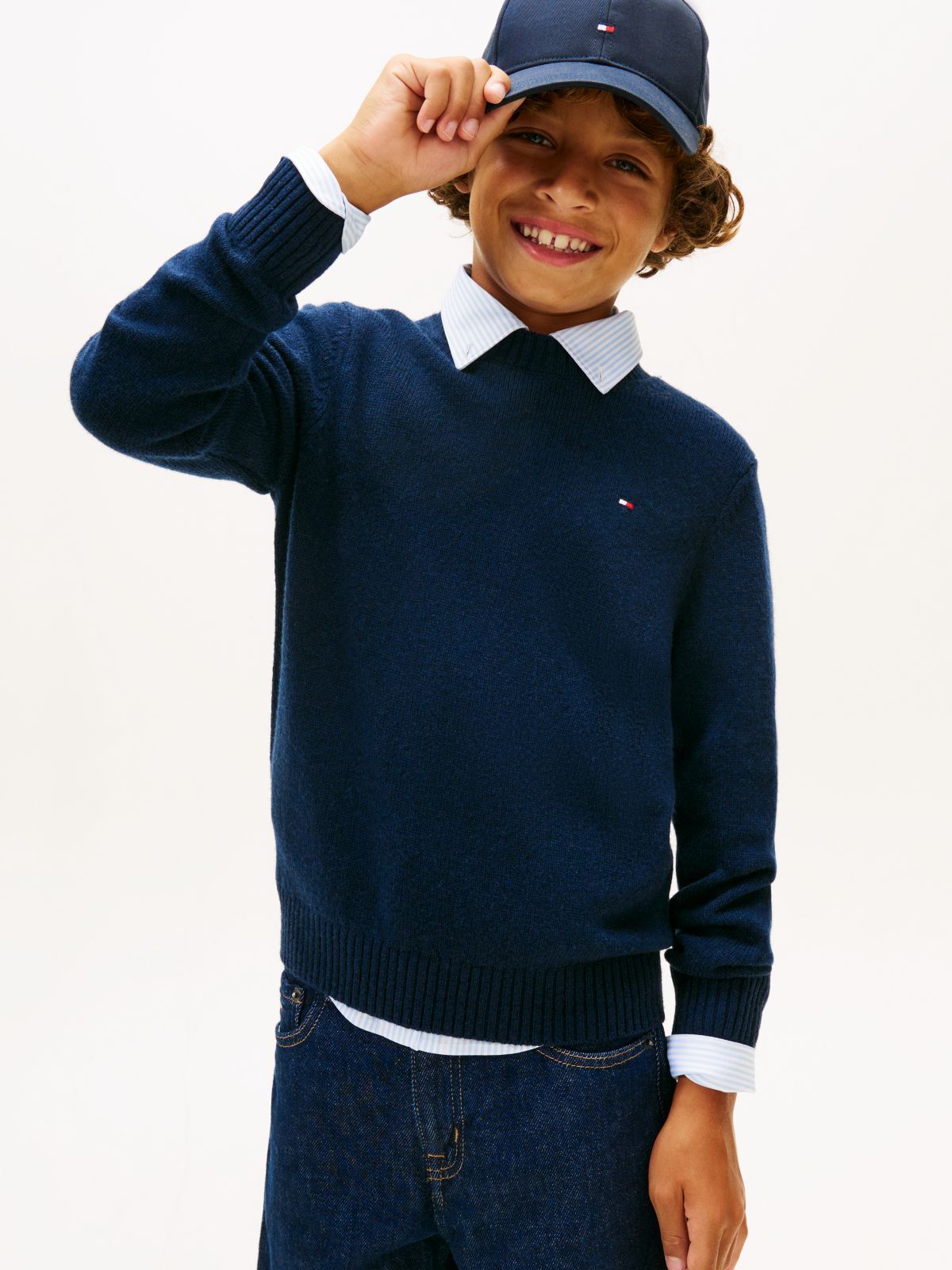 Essential Pure Lambswool Jumper — Blue