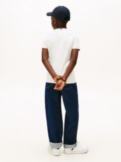 Logo Embroidery Interlock Knit T-Shirt — White 5