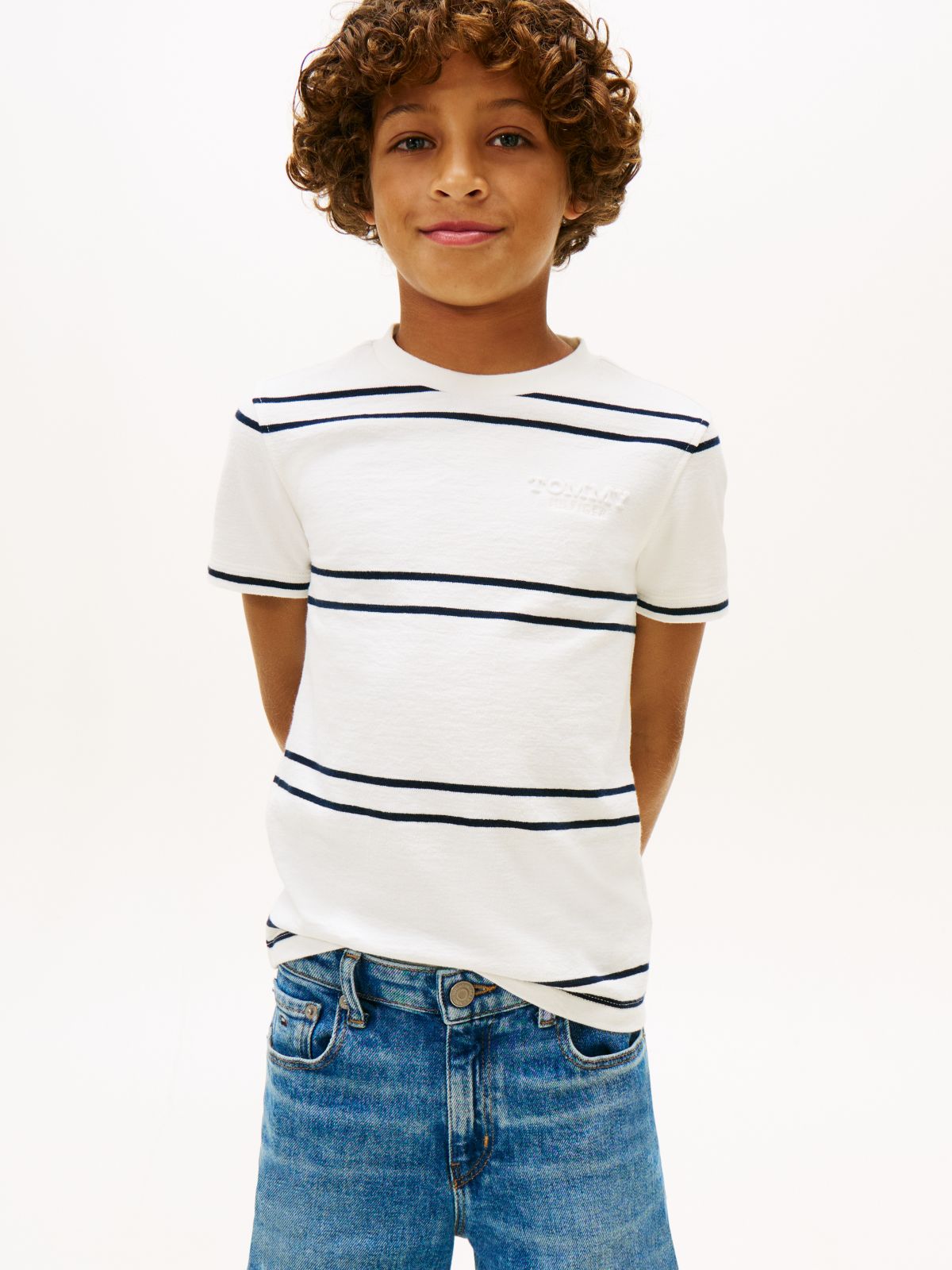 Essential Embossed Logo Jersey T-Shirt — White