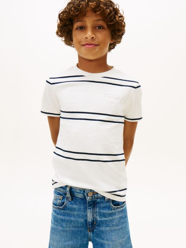 Essential Embossed Logo Jersey T-Shirt — White