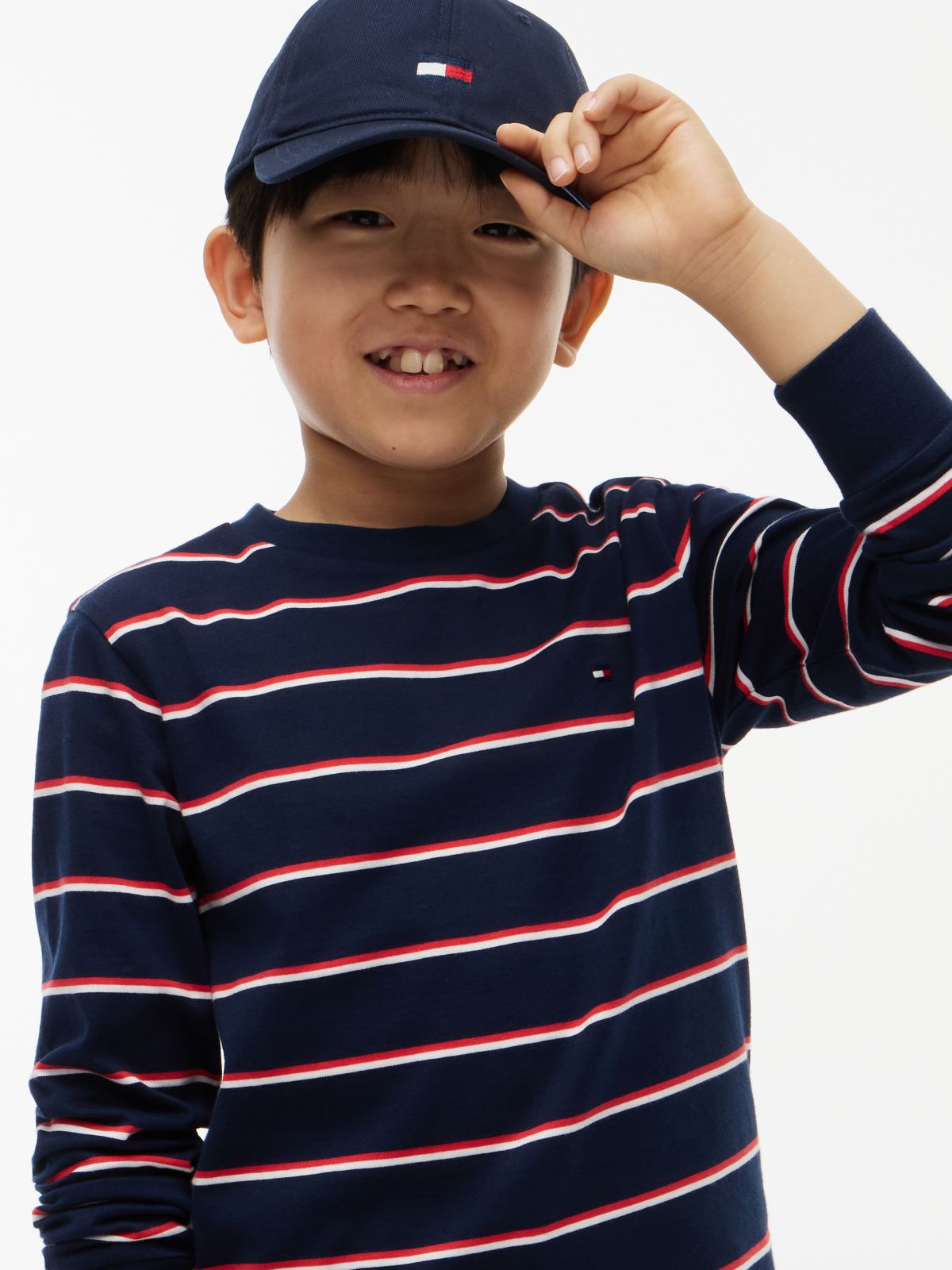 Stripe Relaxed Long Sleeve T-Shirt — Blue
