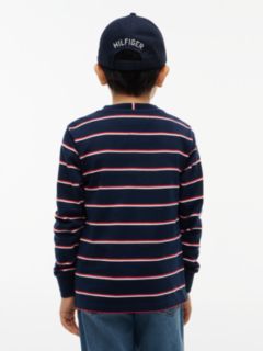 Stripe Relaxed Long Sleeve T-Shirt — Blue 4