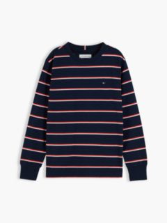 Stripe Relaxed Long Sleeve T-Shirt — Blue 5