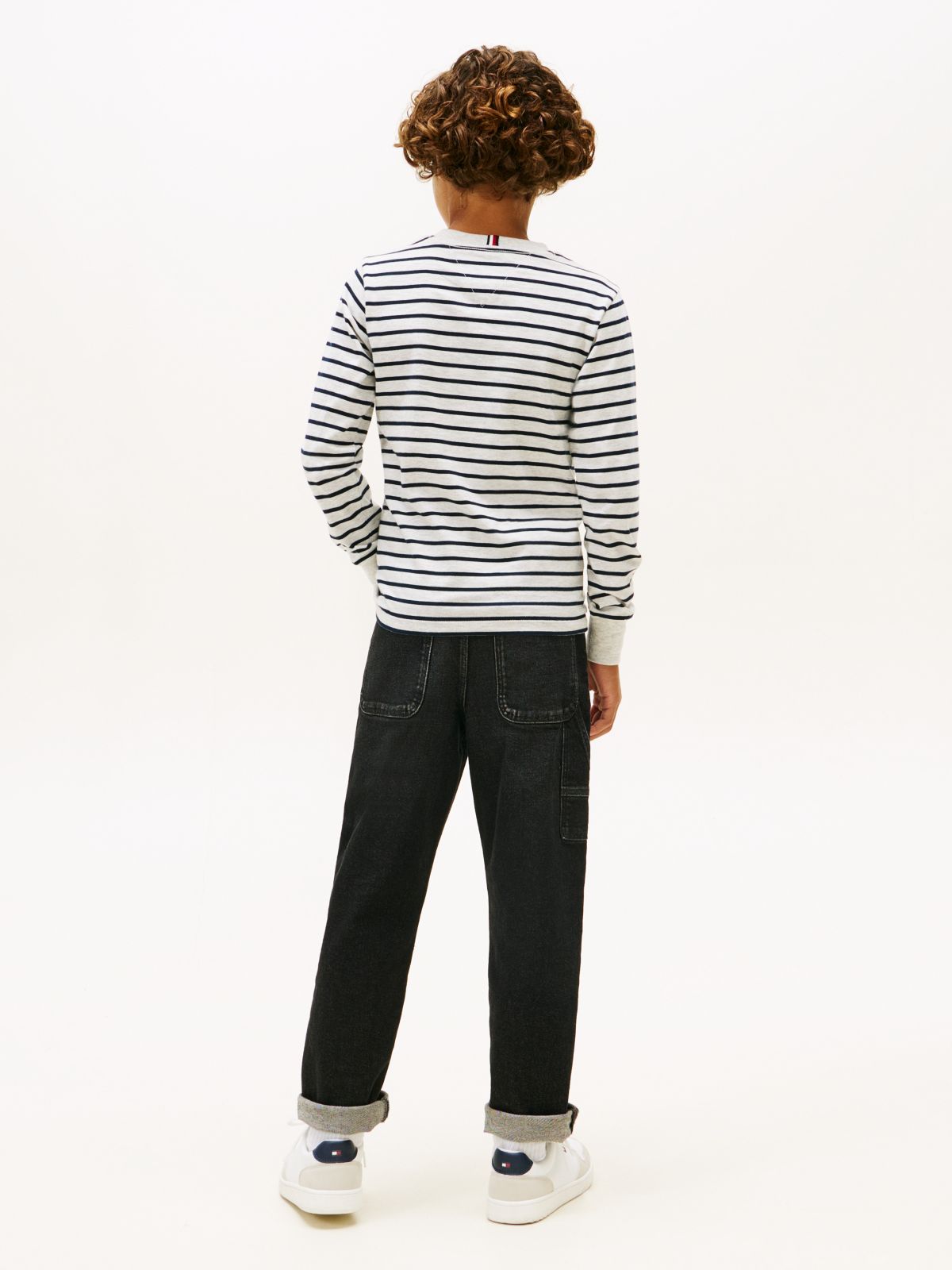 Stripe Relaxed Long Sleeve T-Shirt — Grey