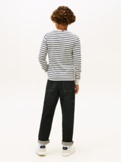 Stripe Relaxed Long Sleeve T-Shirt — Grey 4