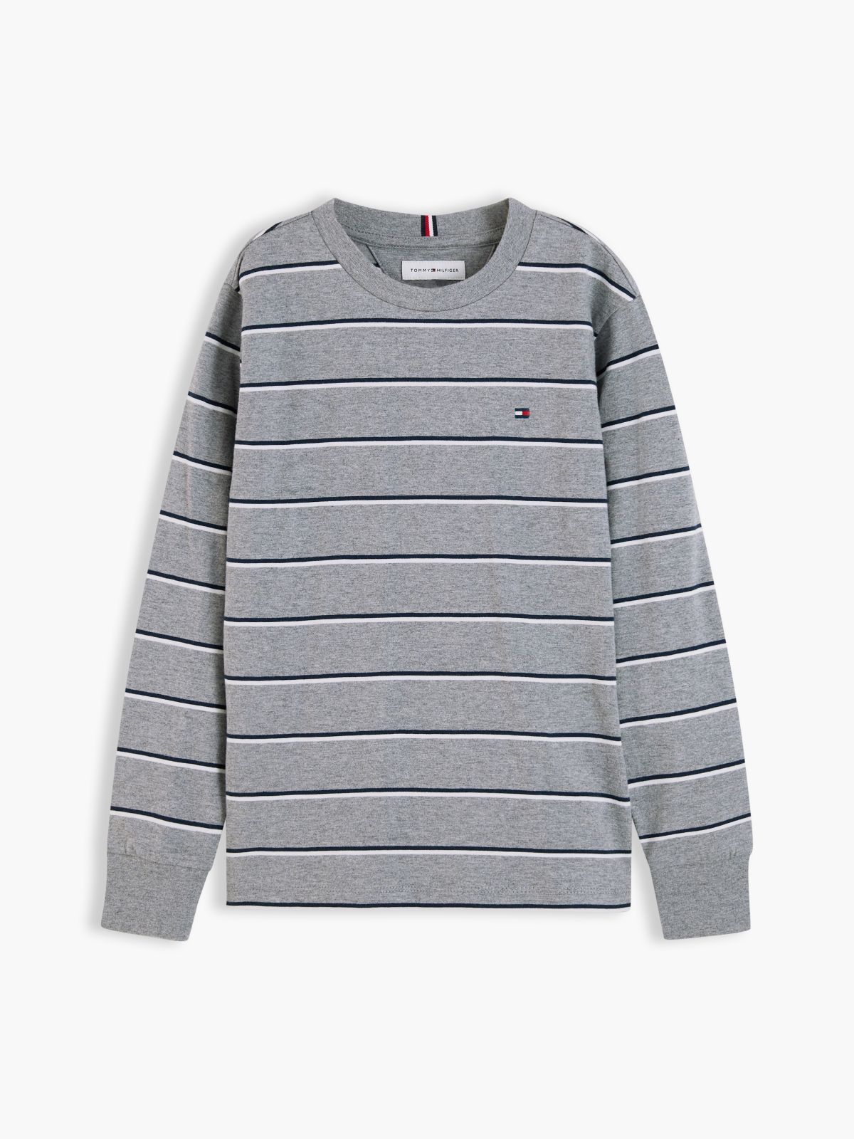 Stripe Relaxed Long Sleeve T-Shirt — Grey