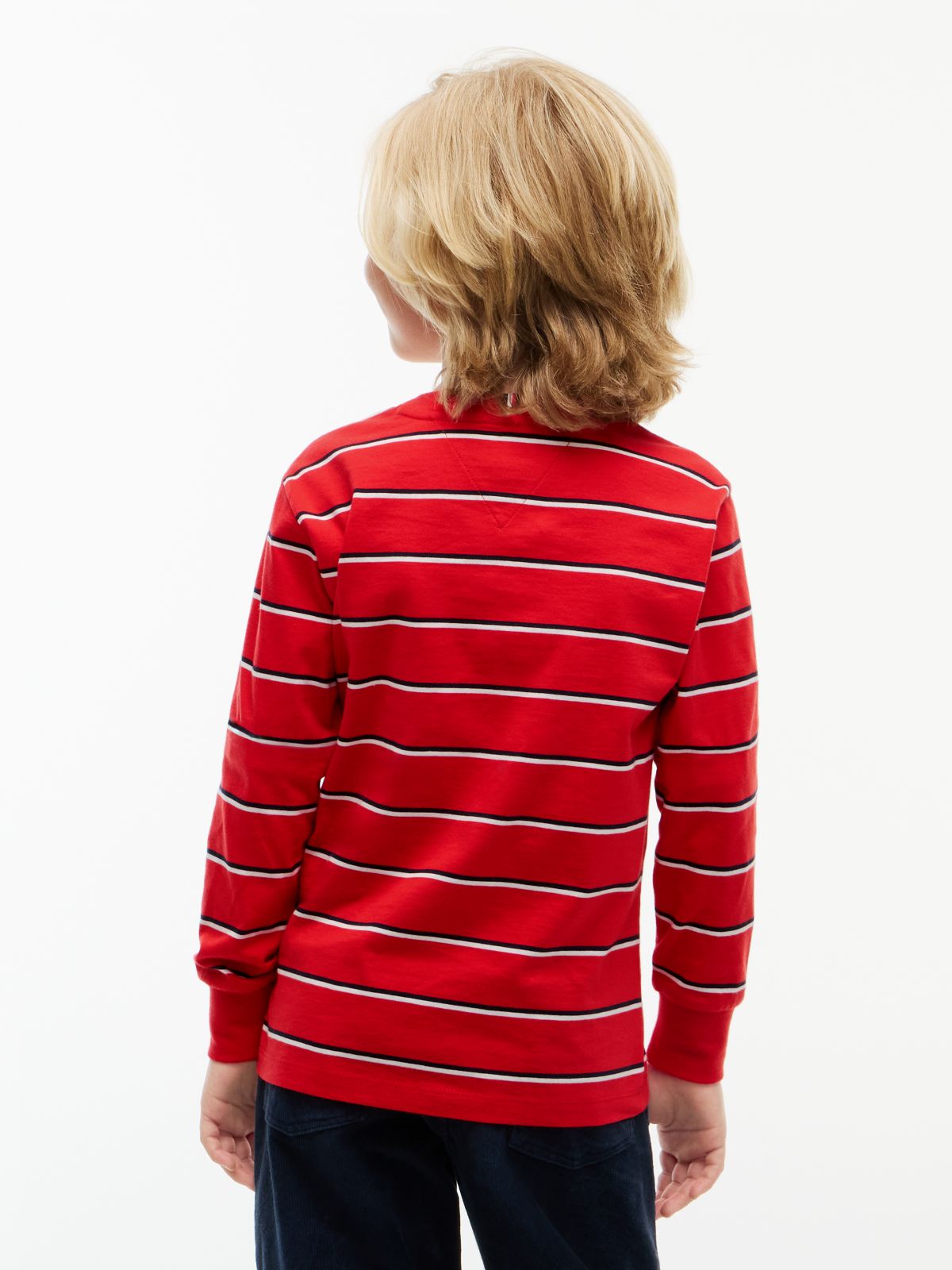 Stripe Relaxed Long Sleeve T-Shirt — Red
