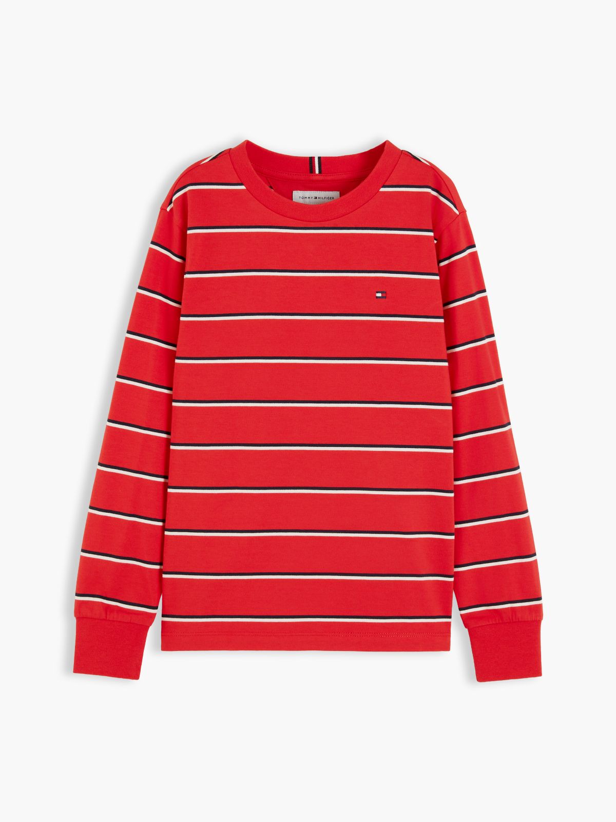 Stripe Relaxed Long Sleeve T-Shirt — Red